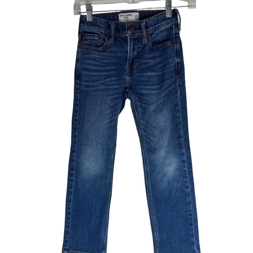 Abercrombie Kids Straight‎ Leg Jeans Kids 7/8 Blue Medium Wash Stretch Denim M